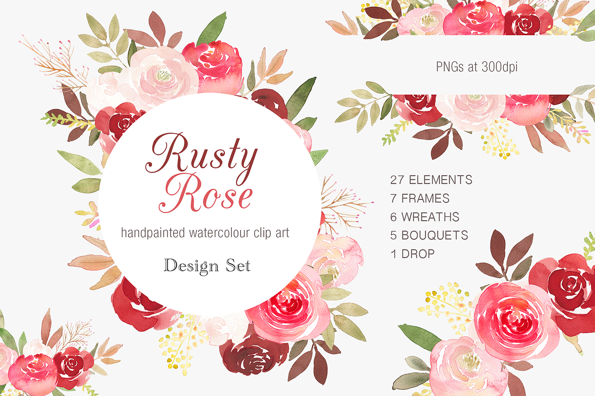 Rusty Rose Complete Design Set in Illustrations - product preview 8