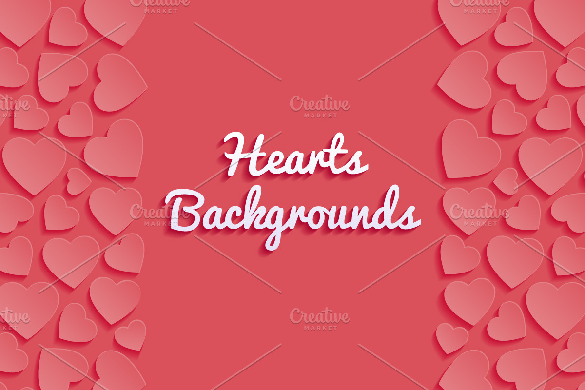 Set of backgrounds with hearts in Illustrations - product preview 8