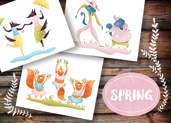 Collection of dancing animals in Illustrations - product preview 5