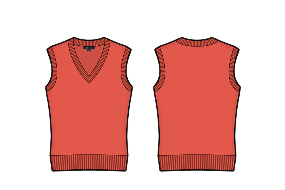 Women V Neck Sleeveless Sweater Vest in Illustrations - product preview 8