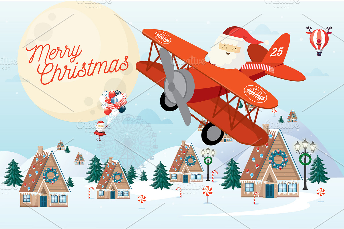 santa/ christmas template vector in Illustrations - product preview 8
