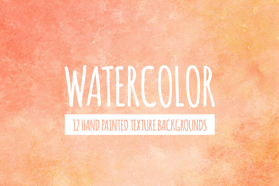 Peach & Orange Watercolor Background in Textures - product preview 8