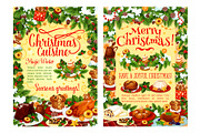 Christmas holiday food poster with dinner dish