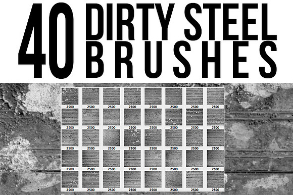 40 Dirty Steel Brushes in Photoshop Brushes - product preview 4