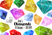 Watercolor Diamonds Clipart