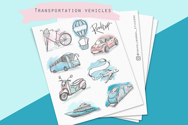 Travel transportation illustrations