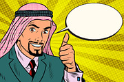 thumbs up, Arab businessman do like