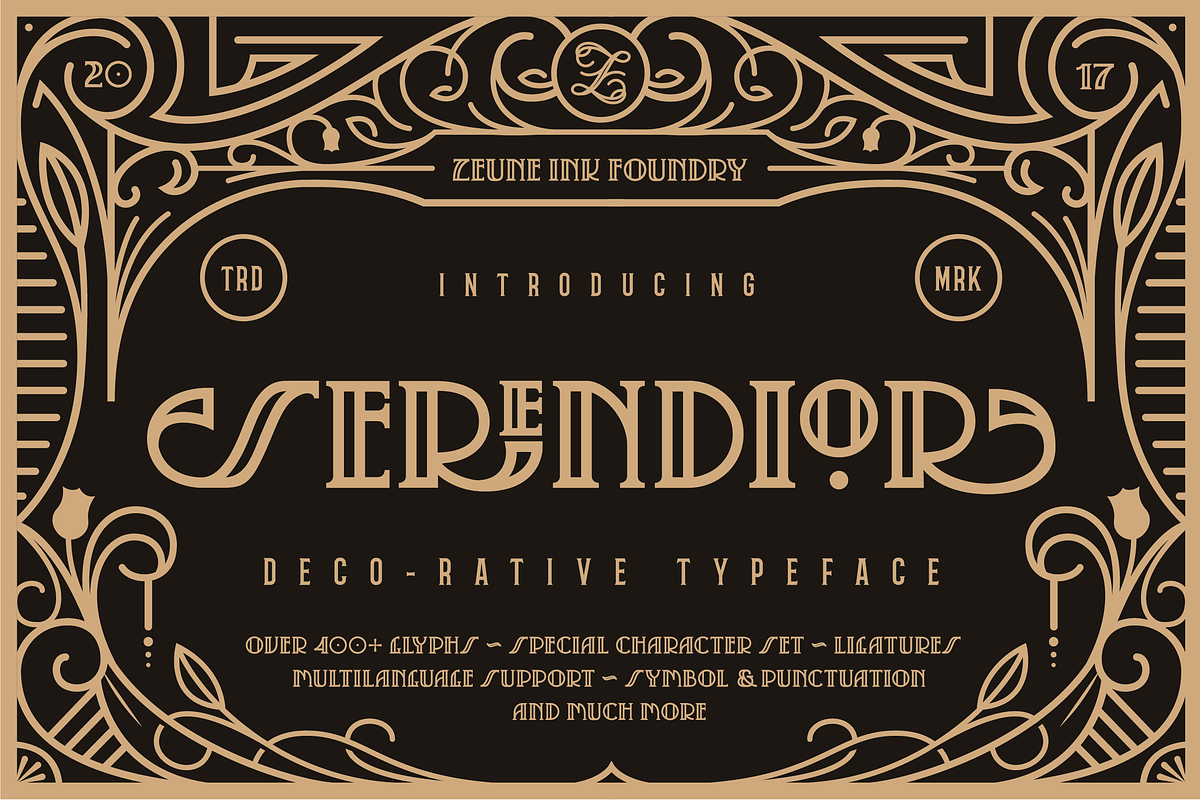 Serendior | Font & Seamless Patterns in Art Deco Fonts - product preview 8
