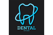 Dental Clinic Logo with Blue Tooth.