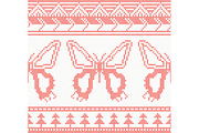 Knitted Butterfly Seamless Pattern 