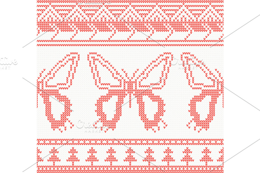 Knitted Butterfly Seamless Pattern  in Illustrations - product preview 8