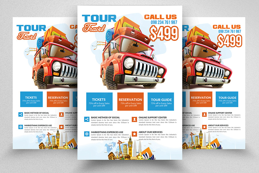 10 Tour Travel Flyers Bundle in Flyer Templates - product preview 8
