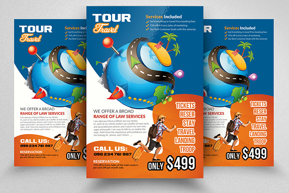 10 Tour Travel Flyers Bundle in Flyer Templates - product preview 3