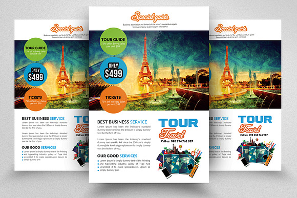 10 Tour Travel Flyers Bundle in Flyer Templates - product preview 6