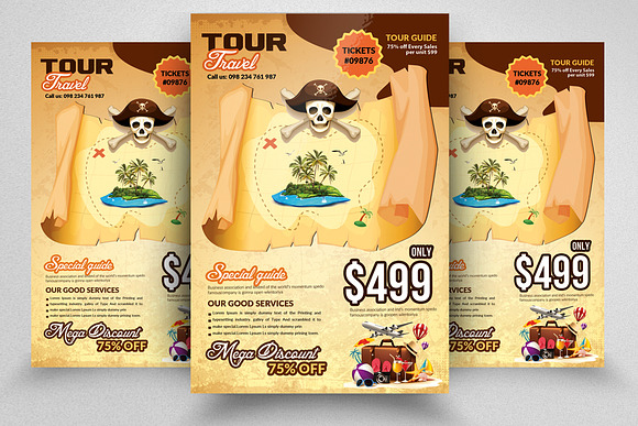10 Tour Travel Flyers Bundle in Flyer Templates - product preview 7