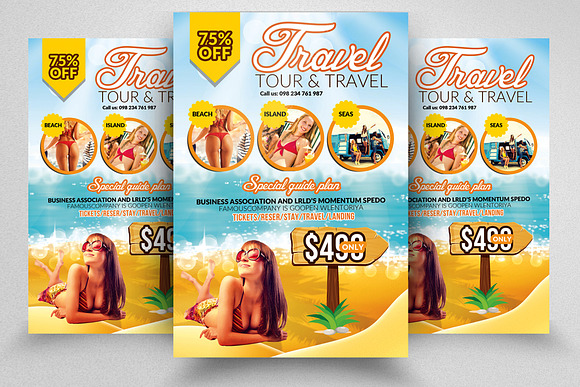 10 Tour Travel Flyers Bundle in Flyer Templates - product preview 9