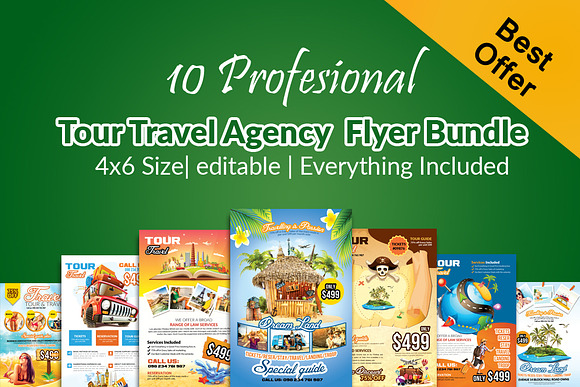 10 Tour Travel Flyers Bundle in Flyer Templates - product preview 10