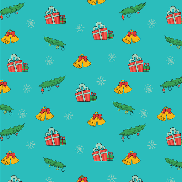 Christmas Doodle Wrapping design in Patterns - product preview 1
