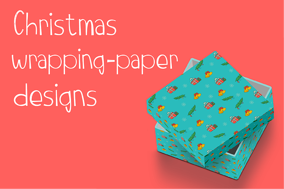 Christmas Doodle Wrapping design in Patterns - product preview 2