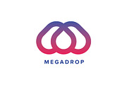 MegaDrop M Letter Logo Template 
