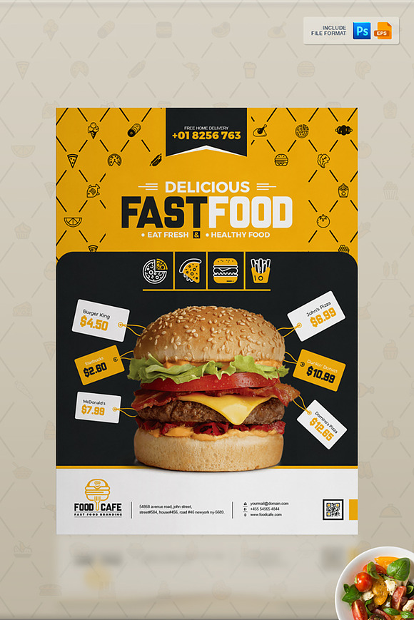 Branding Identity for Fast Food in Branding Mockups - product preview 14