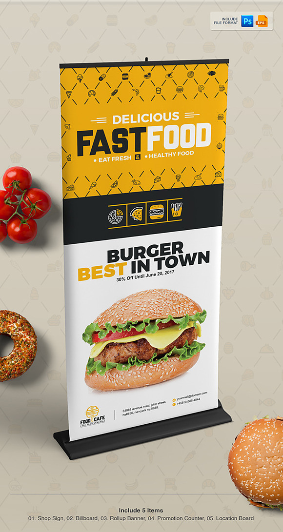 Branding Identity for Fast Food in Branding Mockups - product preview 38