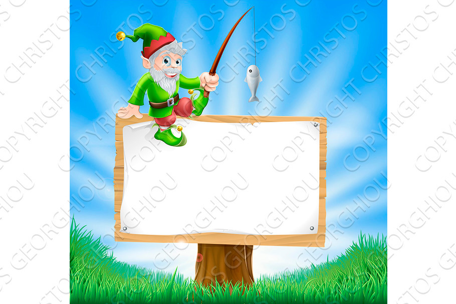 Garden gnome or elf sign