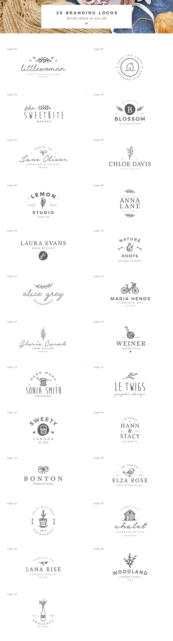 25 Delicate Feminine Logos - Vol 2 in Logo Templates - product preview 2