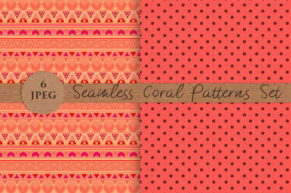 CORAL seamless patterns set in Patterns - product preview 2