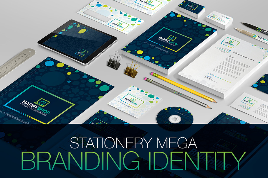 Business Mega Branding Identity in Branding Mockups - product preview 8