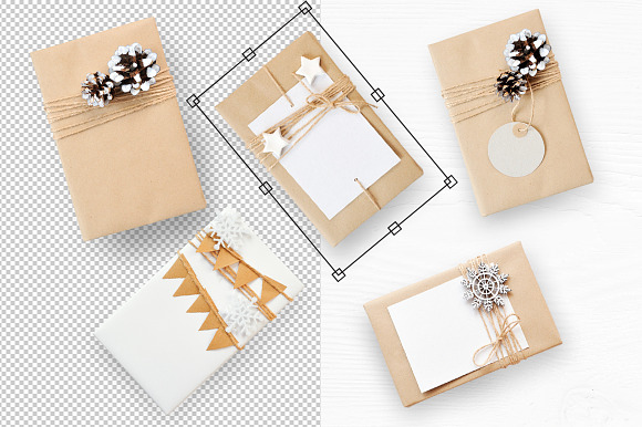 Isolated Gift Christmas Mock ups in Scene Creator Mockups - product preview 2