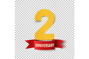 Two years anniversary design template.