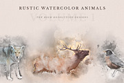 Rustic Watercolor Animals - Vol. 1