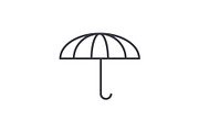umbrella vector line icon, sign, illustration on background, editable strokes