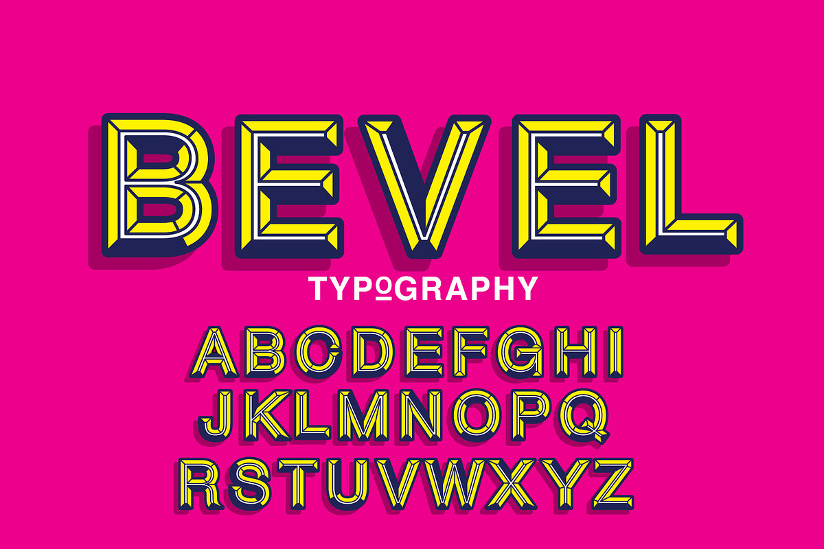 beveled typography design vector in Illustrations - product preview 8