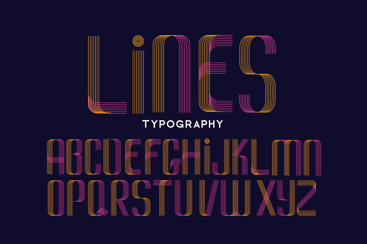 lines typography design vector in Illustrations - product preview 8
