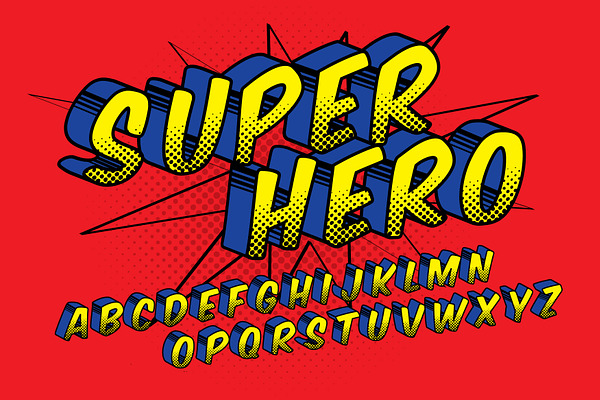 comic typography design vector