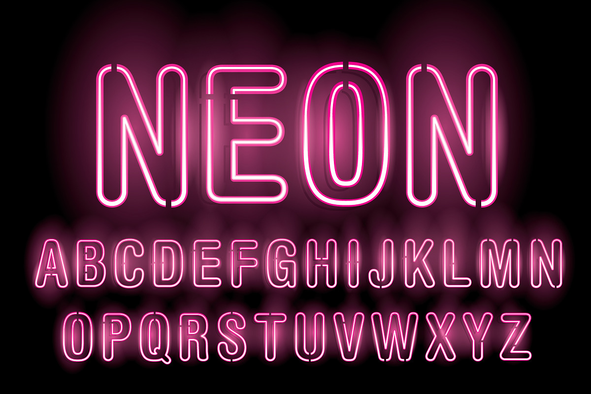 neon typography design vector in Illustrations - product preview 8