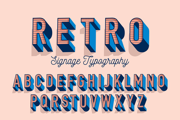 retro typography design vector