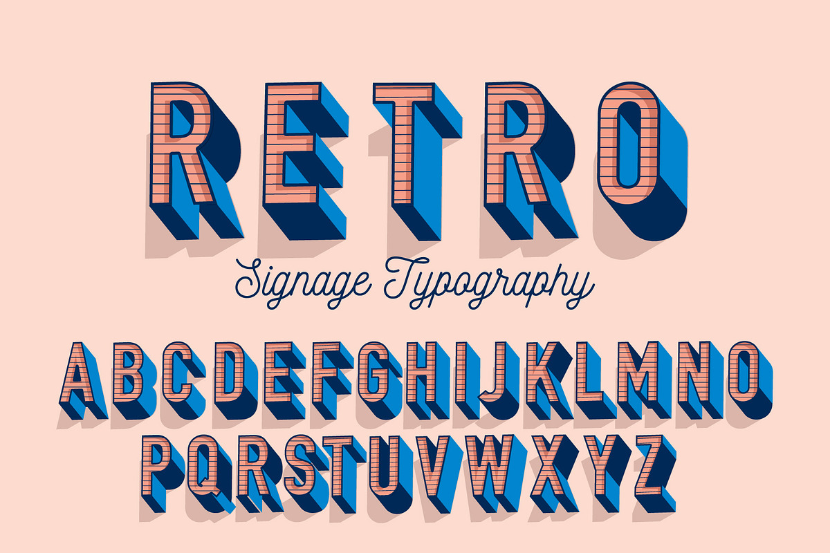 retro typography design vector in Illustrations - product preview 8