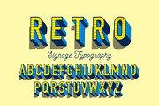 retro typography design vector