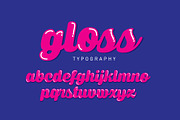 glossy typography design vector