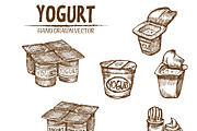 Bundle of 5 yogurt vector set