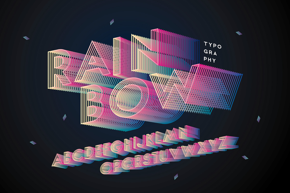 rainbow typography design vector in Illustrations - product preview 8