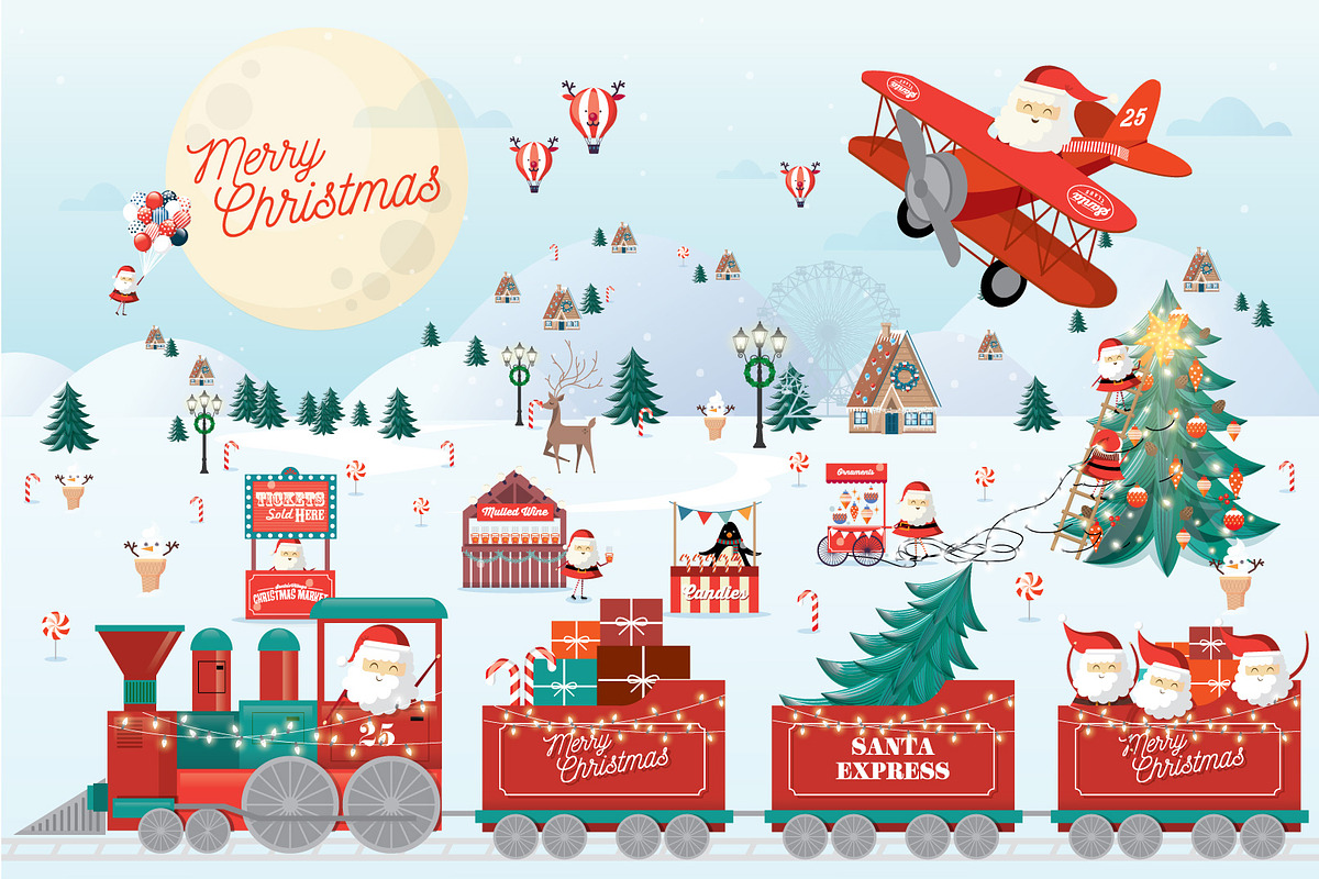 christmas greetings template vector in Illustrations - product preview 8