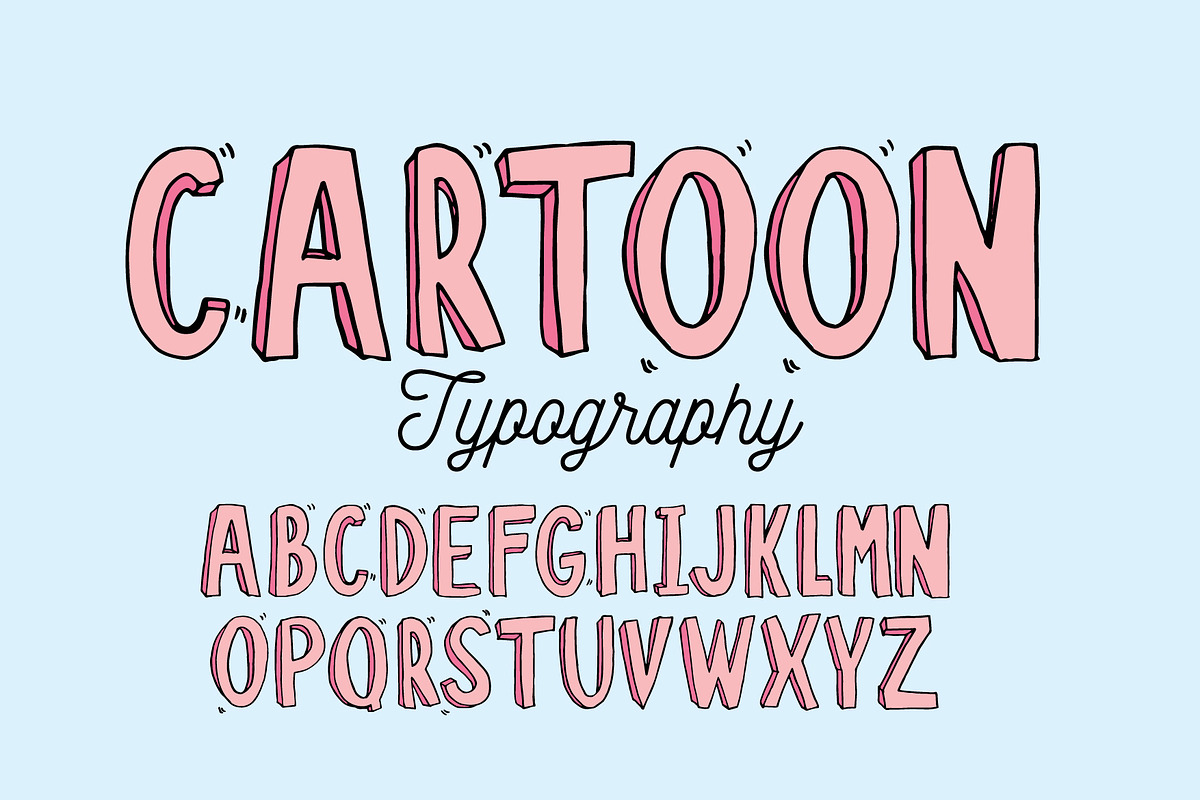 hand drawn cartoon typography vector in Illustrations - product preview 8