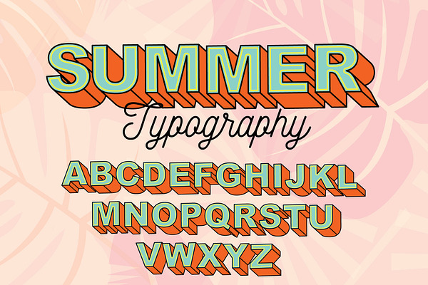 summer typography design vector