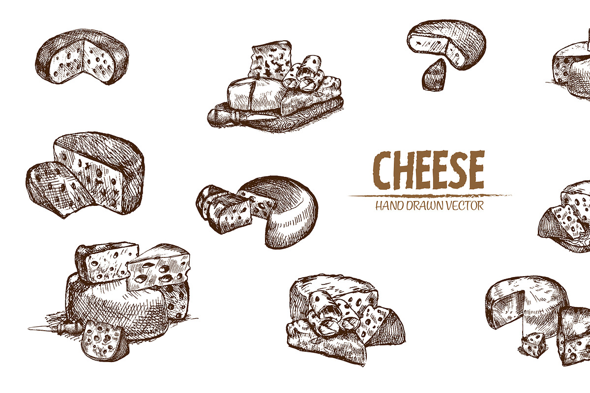 Bundle of 10 cheese vector set 6 in Objects - product preview 8