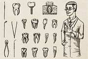 Teeth, Dental Set. Dentist or Doctor