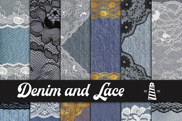 Jeans And Lace Digital Paper